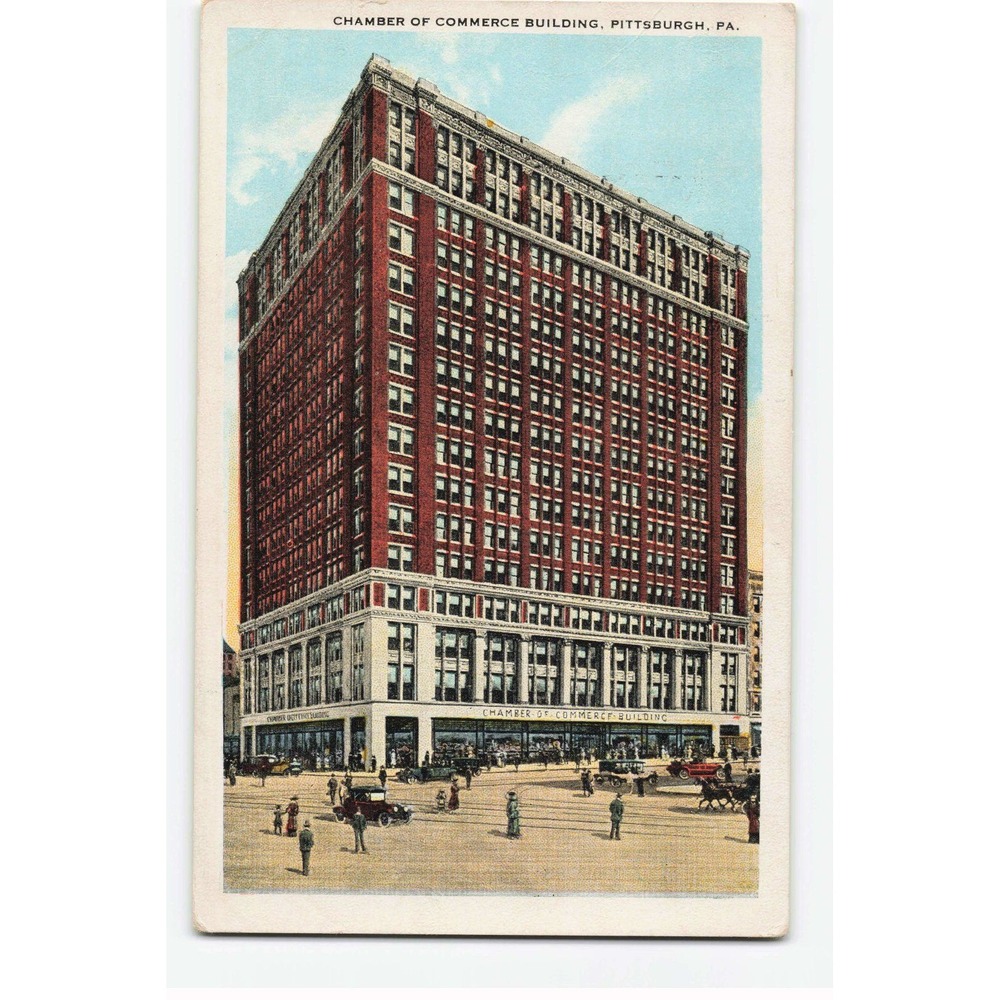 Vintage 1923 Pittsburgh PA Chamber of Commerce Building Postcard Duquesne PA